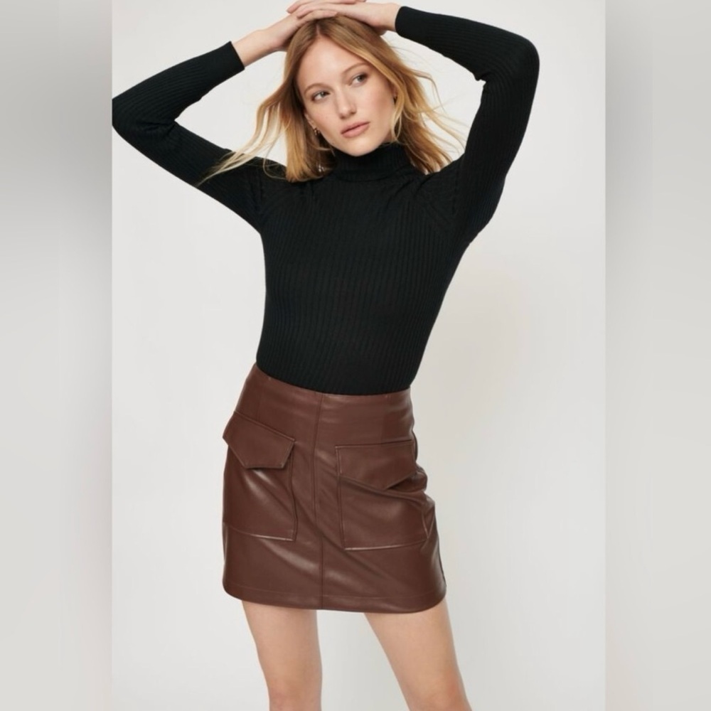 NWOT Faux Leather Skirt - Medium